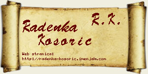 Radenka Kosorić vizit kartica